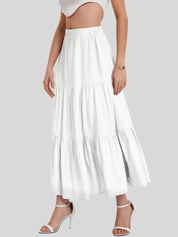 تنانير Maxi Maxi bloggerlove للنساء الصيفي الصيفي الطويل التنورة بوهو بوهو تنانير مع جيوب XS-XL in Saudi Arabia