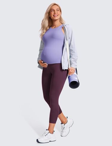 CRZ Yoga Womens Butterluxe الأمومة كابريس طماق 23 " - تجريب سراويل محاصيل اليوغا النشطة على ناعم الحمل البطن in Kuwait