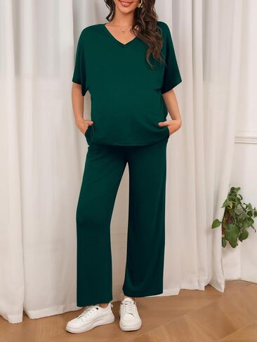 Tankaneo Womens Pajamas 2 قطعة صالة مجموعة ناعمة قصيرة الأكمام الخامس in Kuwait