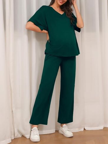 Tankaneo Womens Pajamas 2 قطعة صالة مجموعة ناعمة قصيرة الأكمام الخامس in Kuwait