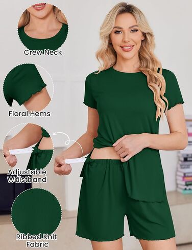 Ekoauer Women 2 Piece Maternity Pajamas Set Lightweight Pregnancy Outfit Ribbed Knit Postpartum Loungewear Set with Pocket in Saudi Arabia