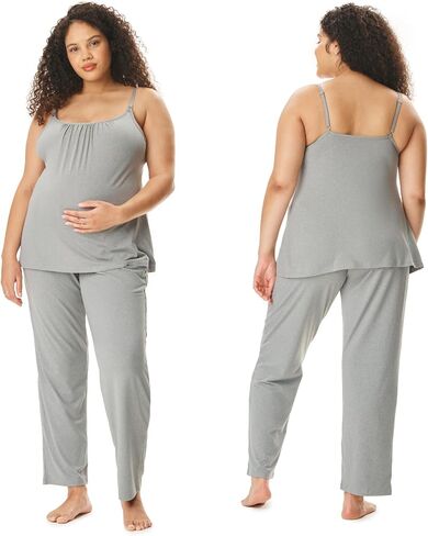 Motherhood Maternity Women's Swing Cami & Foldover Pant, Lounge Set, Breastfeeding Sleepwear in Saudi Arabia