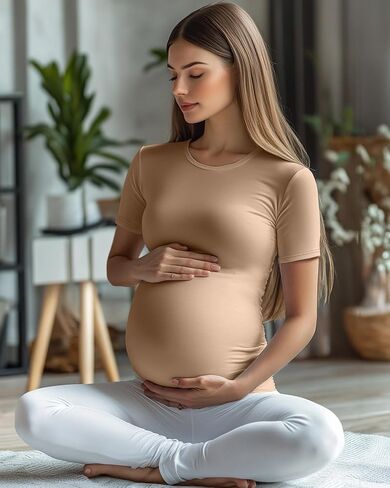 4 Pack Women's Athletic Maternity T-Shirts,Short Sleeve Yoga Gym Pregnancy Tops Casual Summer Crew Neck Tees Blouse in Kuwait