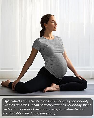4 Pack Women's Athletic Maternity T-Shirts,Short Sleeve Yoga Gym Pregnancy Tops Casual Summer Crew Neck Tees Blouse in Kuwait