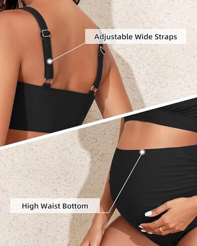 Century Star Swimsuit Swimsuit Bikini وضعت نسخًا عالية من الحمل بدلات الحمل ضد الرقبة على قطعة السباحة من قطعتين in Kuwait