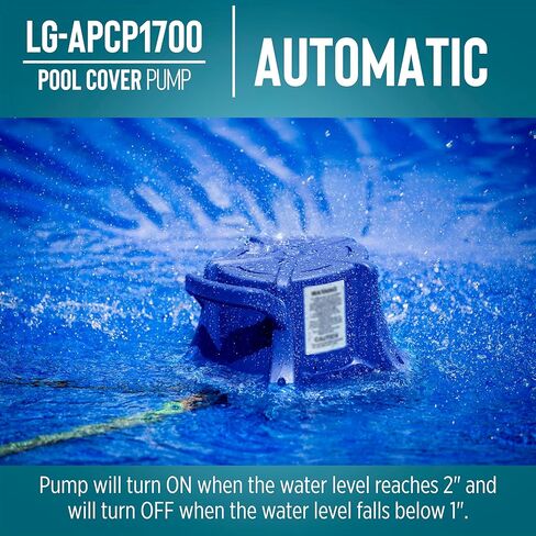 Little Giant APCP-1700 115-Volt, 1/3 HP, 1745 GPH, Automatic, Submersible, Swimming Pool Cover Pump with 25-Ft. Cord, Light Blue, 577301 in Kuwait