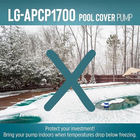 Little Giant APCP-1700 115-Volt, 1/3 HP, 1745 GPH, Automatic, Submersible, Swimming Pool Cover Pump with 25-Ft. Cord, Light Blue, 577301 in Kuwait