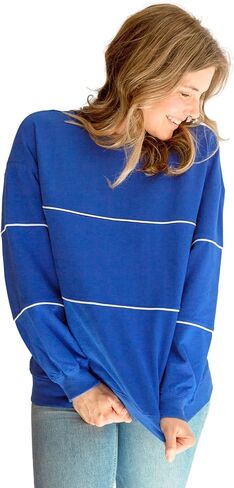 Relaxed Fit Invisible Zipper Breastfeeding Sweatshirt with Piping in French Terry Cotton in Kuwait
