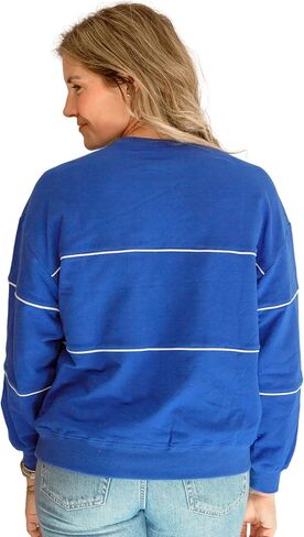 Relaxed Fit Invisible Zipper Breastfeeding Sweatshirt with Piping in French Terry Cotton in Kuwait