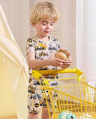 Bamboo Viscose Toddler Car Pajamas Boys Girls Kids Short Cool Summer 12M-8Y Snug fit Pjs Set 2pcs in Saudi Arabia