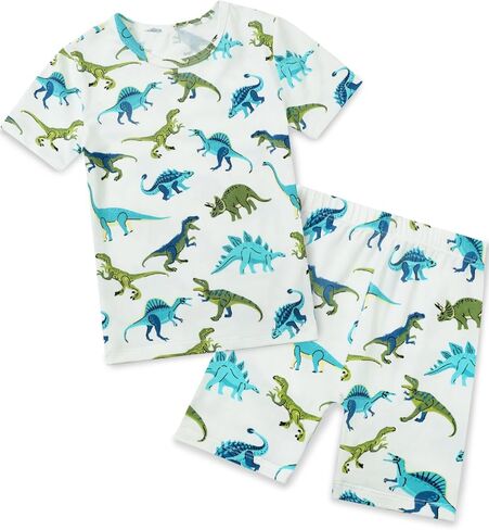 Bamboo Viscose Toddler Car Pajamas Boys Girls Kids Cool Short Summer 12m-8y Snug Fit Pjs set 2pcs in Kuwait