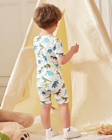 Bamboo Viscose Toddler Car Pajamas Boys Girls Kids Cool Short Summer 12m-8y Snug Fit Pjs set 2pcs in Kuwait