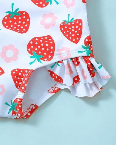 Renotemy Baby Girl Swimsuit Infant Bathing Suit Swimwear Sleeveless Bikini Tankini Toddler Girl One-Piece Swimsuit with Hat in Saudi Arabia