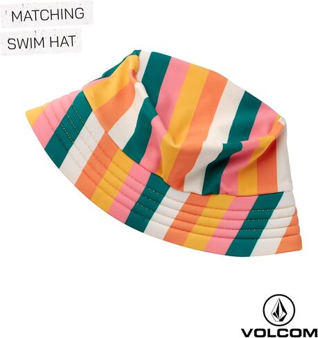 مجموعة حارس الطفح الجلدي في Volcom Toddler - 2 قطعة upf50+ Quarter Zip Long Sleeve Swimsuit مع قبعة مطابقة (12M -4T) in Kuwait