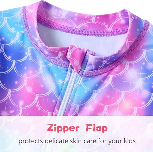 UNIFACO Infant Baby Girl Swimsuit Full Zipper Bathing Suit with Sun Hat UPF 50+ Long Sleeve Rash Guar Swim Suit in Saudi Arabia