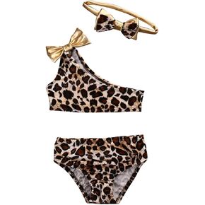 Toddler Infant Baby Girl Swimsuit Leopard Ruffle Swimwear Bikini Tankini Sunsuit 2Pcs Summer Bathing Suit