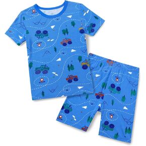 Bamboo Viscose Toddler Car Pajamas Boys Girls Kids Short Cool Summer 12M-8Y Snug fit Pjs Set 2pcs in Kuwait