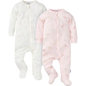 Gerber Unisex Baby 2-pack 2-way Zip Textured Sleep 'N Play
