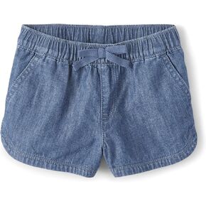 The Children's Place Baby Girls' and Toddler Chambray Pull on Shorts