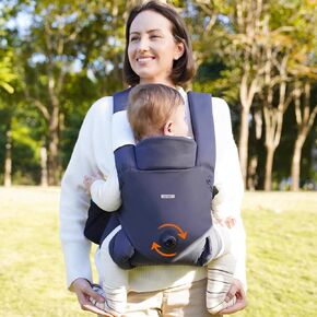 bonoch Baby Carrier Newborn to Toddler - EaseFit Adjust Knob for Baby Hip Healthy Develop, Ergonomic Cotton Infant Carrier, Safer Dual Lock Widened Belt, Storage & Bottle Pocket, 3 Bibs, 7-40lbs