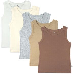 HonestBaby Multipack Muscle T-Shirts Sleeveless Tees 100% Organic Cotton for Infant Baby and Toddler Boys, Girls, Unisex