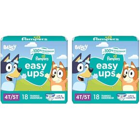 Pampers Easy Ups Training Underwear Boys Size 6 4T-5T 18 Count, (Packaging May Vary) (Pack of 2)