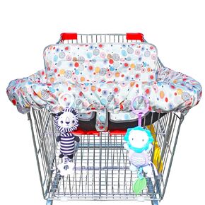 2 in 1 Shopping Cart Cover&High Chair Cover for Restaurant Seat, Grocery Cart Cover for Baby Infant Toddler Girl/Boy Reversible, Machine Washable (Blue)