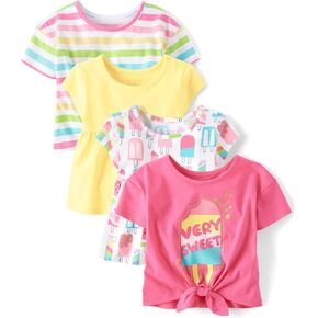 The Children's Place Baby Girls' and Toddler Short Sleeve Everyday Casual Knit Shirt