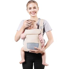 Baby Carrier Newborn to Toddler(7-30lbs), Toddler Carrier with Adjustable Shoulder Strap, Baby Holder Carrier with Breathable Mesh Fabric, Grey