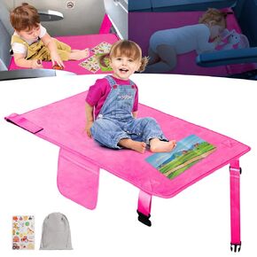 Toddler Airplane Bed, Travel Essentials for Kids, Soft Toddler Airplane Travel Essentials with Sticker Book, Grey