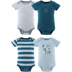 The Peanutshell Baby Boy Bodysuits - Newborn to 24 Months Baby Boy Clothes, 100% Cotton Infant Outfits - Star Stripe