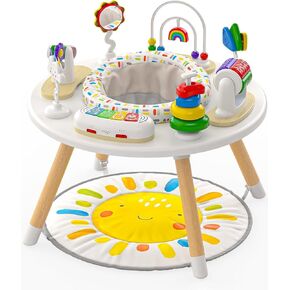 Move2Play 4-in-1 مركز نشاط الطفل | تصميم Montessori- ملهى | 8 ألعاب تفاعلية | وقت البطن ، exersaucer ، الطائر والطفل الطول | طفل ضروري