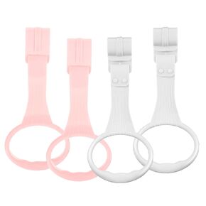 4Pcs Baby Playpen Pull up Rings, Pull up Rings for Play Pen, Playpen Accessories for Help Stand Up Walking Training Tool Newborn (Pink)