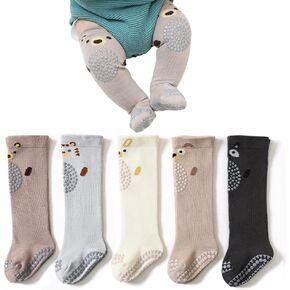 Toddler Non-slip Knee-High Socks with Grips for Baby Girls Boys Over Knee Thigh Infant Floor Crawling Tube Stockings