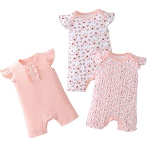 Baby Boy Rompers Short Sleeve Cotton Toddler Rompers Graphic Print Baby Clothes One-Piece Outfit