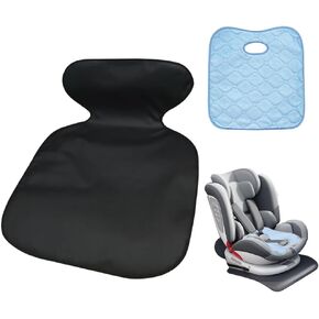 WALLFID 2-in-1 Car Seat Protector Set - Universal Non-Slip Leather Seat Guard + Waterproof Baby Mat for Spills, Crumbs & Potty Training