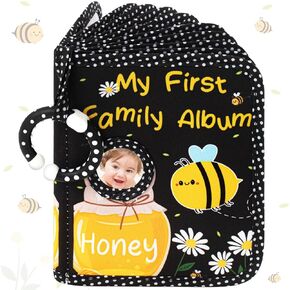 My First Photo Album for Baby Soft Toddlers Family Photo Book with Safe Mirror Holds 4 x 6 Photos Family Album Picture Book Gift for Newborn Toddler Kids Baby Shower(Under the Sea)