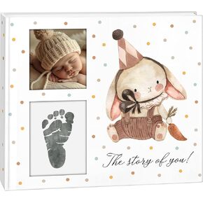 Baby Book Keepsake for New Born First 5 Years, Baby Memory Book with 24 Monthly Milestone Stickers, Memory Book & Baby Photo Album from Pregnancy to Age 5, Gender Neutral Gifts for Baby Shower
