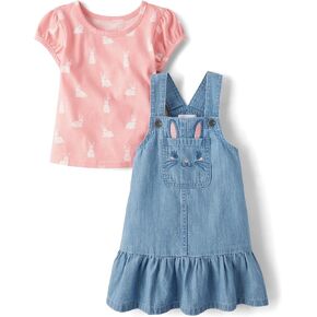 The Children's Place baby-girls And Toddler Short Sleeve Shirt and Skirtall 2 Piece Outfit