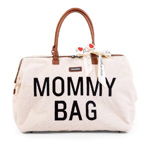 Childhome The Original Mommy Bag, Large Baby Diaper Bag, Mommy Hospital Bag, Large Tote Bag, Mommy Travel Bag, Baby Bag Tote, Teddy Off White