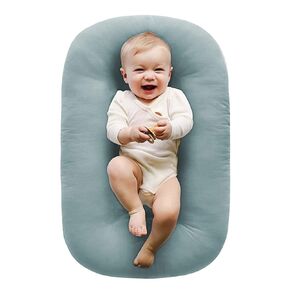 Baby Lounger for Newborn Pillow,Loevin Baby Nest Pillow Co-Sleeping for Baby in Bed,Newborn Lounger for Boys & Girls 0-12 Months||English Apricot