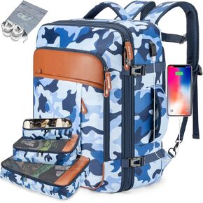 Travel Laptop Backpack,42L Carry on Luggage, Flight Approved Expandable Backpack,Business Anti Theft Weekender Bags for Women Men, Water Resistant Expandable Backpacks With 4 Packing Cubes