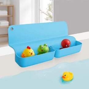 Bathtub Splash Guard for Tub - Silicone Tub Water Guard with 70 Suction Cups, Bath Toy Holder, Bathtub Play Shelf for Kids, Toddler Bathroom Essentials, 1 Pack, Light Gray