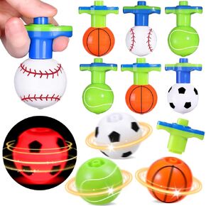 SCIONE 12Pcs LED Light Up Spinning Tops for Kids, Glow in The Dark Party Supplies, Kids Goodie Bag Fillers, Birthday Party Favor Bulk Toys, Easter Eggs Hunt Prize,Treasure Box Toys for Classroom Prize