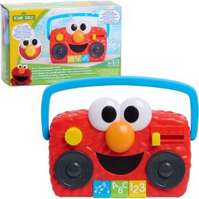 Just Play Sesame Street Elmo Take Along Boombox with Lights & Sounds, 5.5-inch Interactive Toy, Learning and Education, Kids Toys for Ages 2 Up
