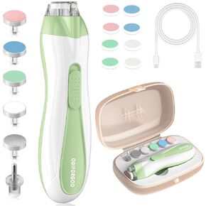 Baby Nail Trimmer Electric Baby Nail File,USB Charging 15 in 1 Nail Clippers kit with Dust Cover LED Light,Trim Buffer Kit for Newborn Infant Toddler or Adults Toes Fingernails Care（Blue）