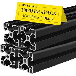 4pcs 4040 V slot Aluminum Extrusion Profile 2000mm 78.74inch European Standard Anodized Extruded Linear Rail Guide Frame for DIY Workbenche Furniture Fitness Equipment Machinery Shelf Black BELLA BAYS in Saudi Arabia