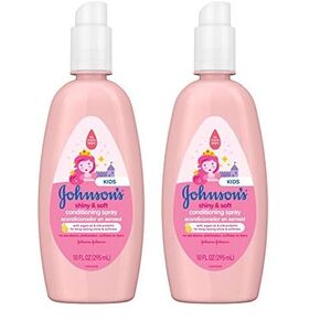 Johnson's Baby Shiny & Soft Tear-Free Conditioning Spray, Paraben- & Sulfate-Free with Argan Oil & Silk Proteins for Toddlers' Hair, Hypoallergenic, 10 fl. oz (Pack of 2)