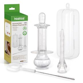 haakaa Baby Medicine Dispenser Set,Baby Essentials,Baby Medicine Syringe,Unique Silicone Ball Design,Medical-Grade Silicone,0 Months+