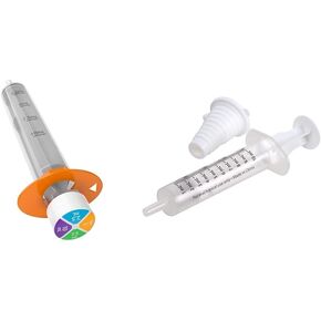 EZY DOSE Kids Baby Oral Syringe & Dispenser, True Easy Design, Color Coded, 10 mL/2 TSP with Bottle Adapter, 10 mL/2 TSP, Clear